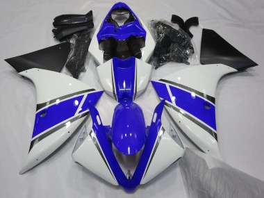 2009-2011 Gloss White and Blue R1 Motorcycle Fairings
