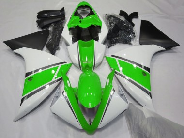 2009-2011 Gloss White and Green R1 Motorcycle Fairings