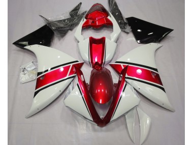2009-2011 Gloss White and Metallic Red R1 Motorcycle Fairings