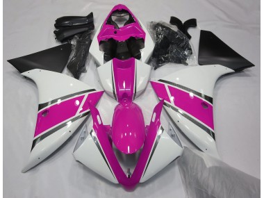 2009-2011 Gloss White and Pink R1 Motorcycle Fairings