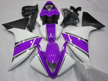 2009-2011 Gloss White and Purple R1 Motorcycle Fairings
