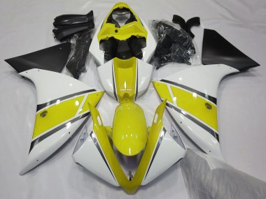2009-2011 Gloss White and Yellow R1 Motorcycle Fairings