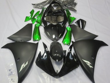 2009-2011 Matte Black & Green R1 Motorcycle Fairings