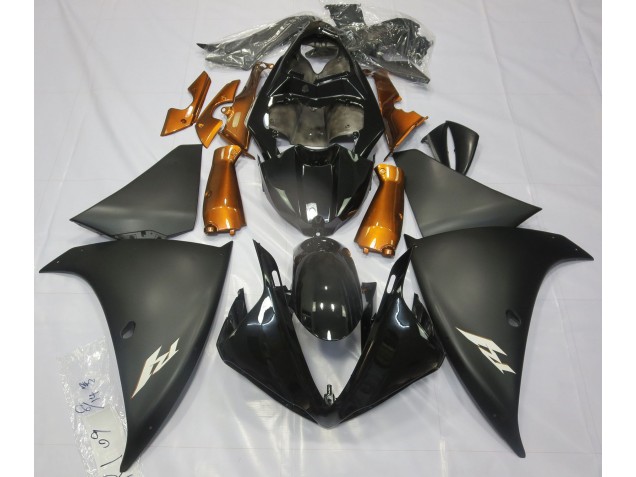 2009-2011 Matte Black & Orange R1 Motorcycle Fairings