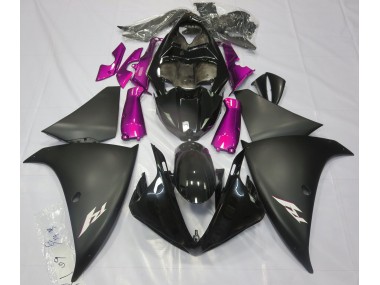 2009-2011 Matte Black & Pink R1 Motorcycle Fairings