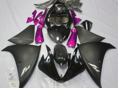 2009-2011 Matte Black & Pink R1 Motorcycle Fairings