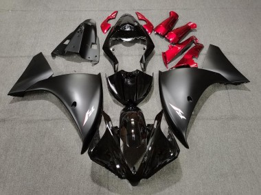 2009-2011 Matte Black and Red R1 Motorcycle Fairings
