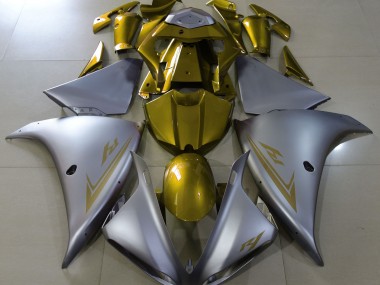 2009-2011 Matte Silver & Gold R1 Motorcycle Fairings