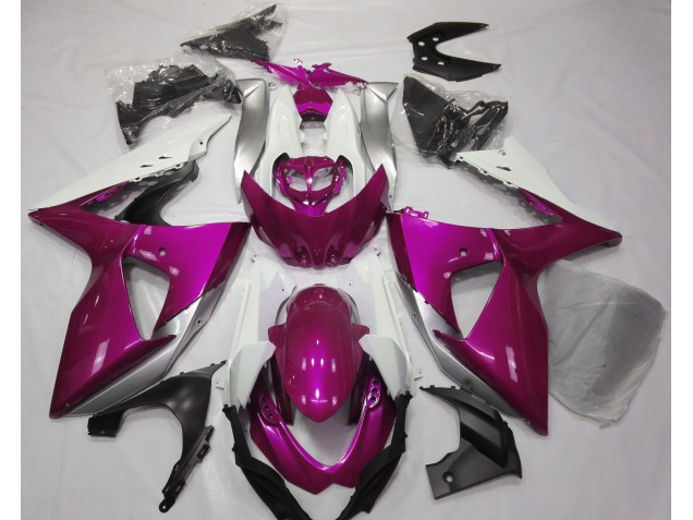 2009-2016 Gloss Pink & White GSXR 1000 Motorcycle Fairings