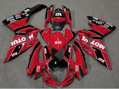 2011-2024 Gloss Red and Black Motul GSXR 600-750 Motorcycle Fairings