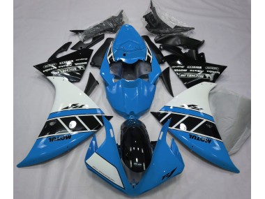 2012-2014 Gloss Light Blue White and Black R1 Motorcycle Fairings