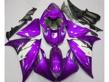 2012-2014 Gloss Purple & White R1 Motorcycle Fairings