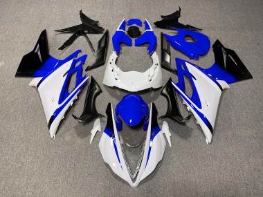 2013-2016 Gloss White and Blue Daytona 675 Motorcycle Fairings