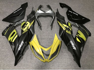 2013-2018 Gloss Black & Yellow ZX6R Motorcycle Fairings