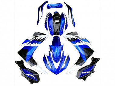2015-2018 White Blue and Black Shark R3 Motorcycle Fairings