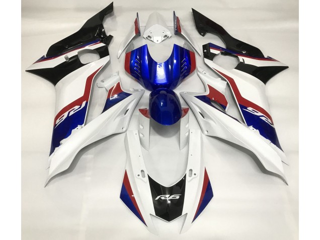 2017-2021 Gloss White and Deep Blue R6 Motorcycle Fairings
