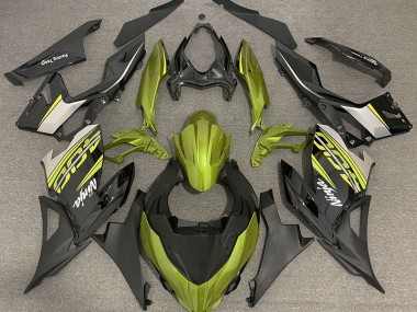2018-2023 Liquid Yellow and Grey Ninja 400 Motorcycle Fairings
