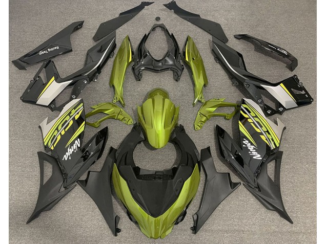 2018-2023 Liquid Yellow and Grey Ninja 400 Motorcycle Fairings