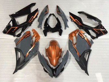 2018-2023 Nardo Grey and Orange Ninja 400 Motorcycle Fairings
